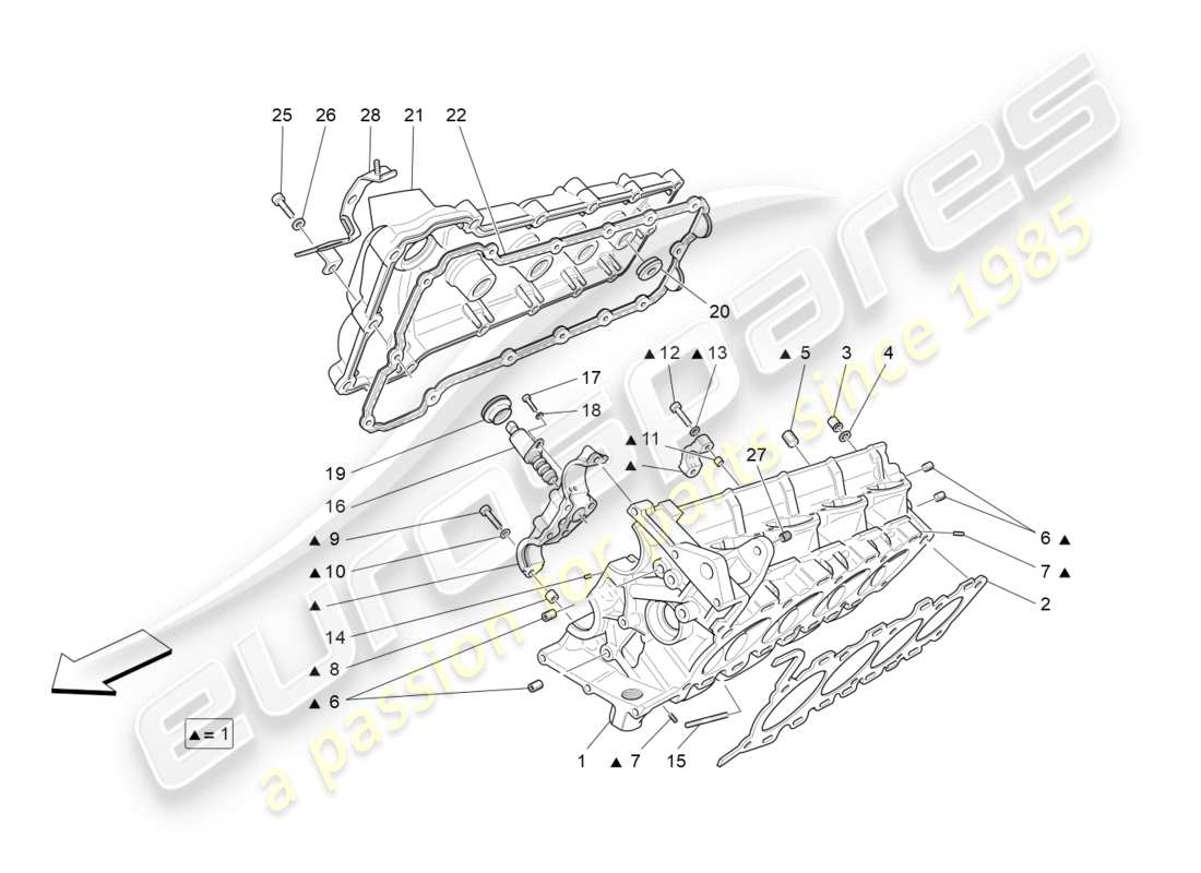 a part diagram from the maserati granturismo sport parts catalogue