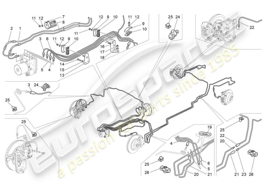 a part diagram from the maserati granturismo (2012) parts catalogue