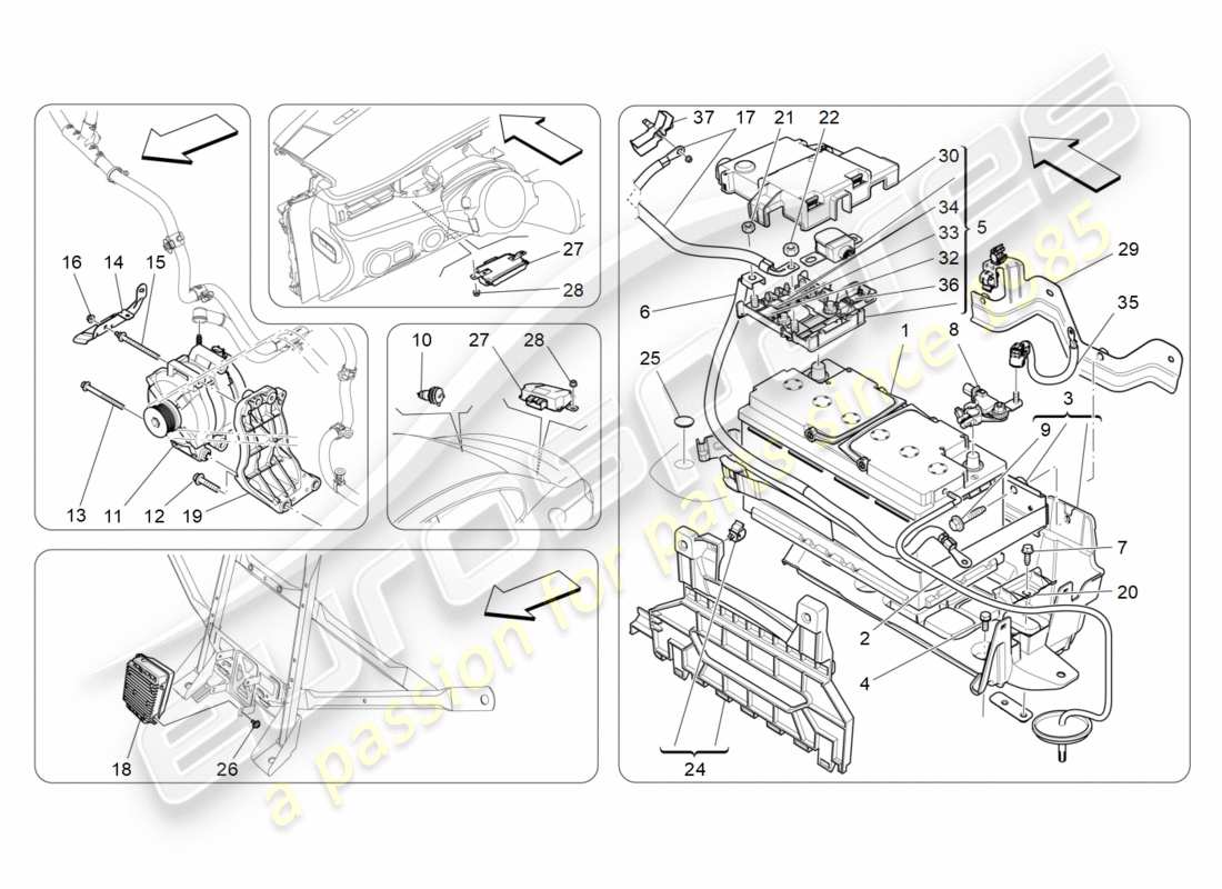 maserati qtp 3.0 tds v6 275hp (2015) energy generation and accumulation part diagram