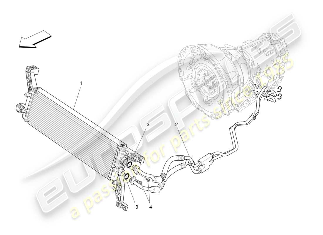 maserati qtp 3.0 tds v6 275hp (2015) lubrication and gearbox oil cooling part diagram