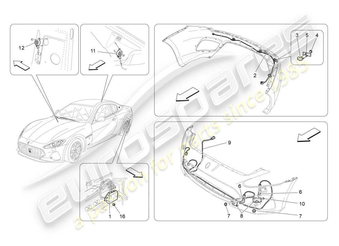 a part diagram from the maserati granturismo sport parts catalogue