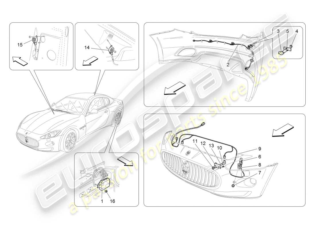 a part diagram from the maserati granturismo (2008) parts catalogue