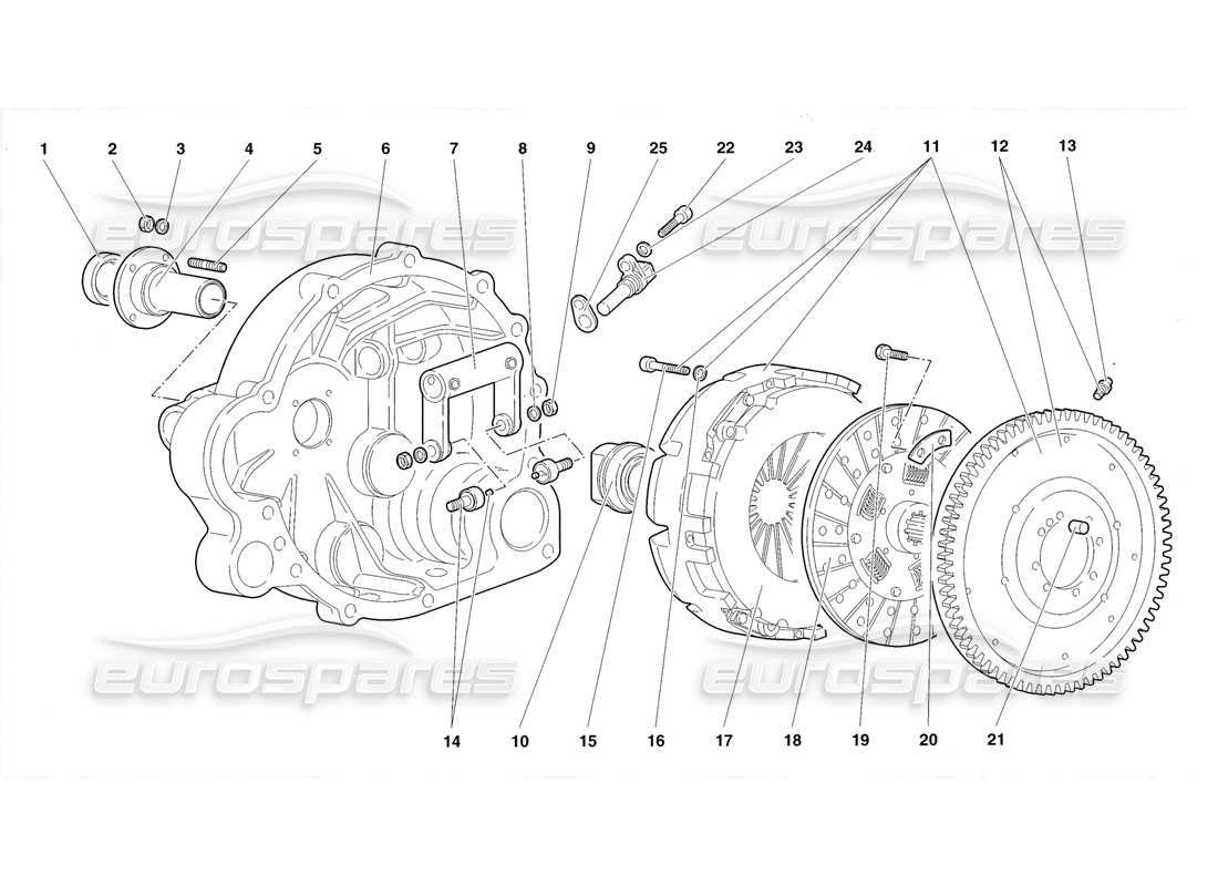 lamborghini diablo roadster (1998) clutch parts diagram