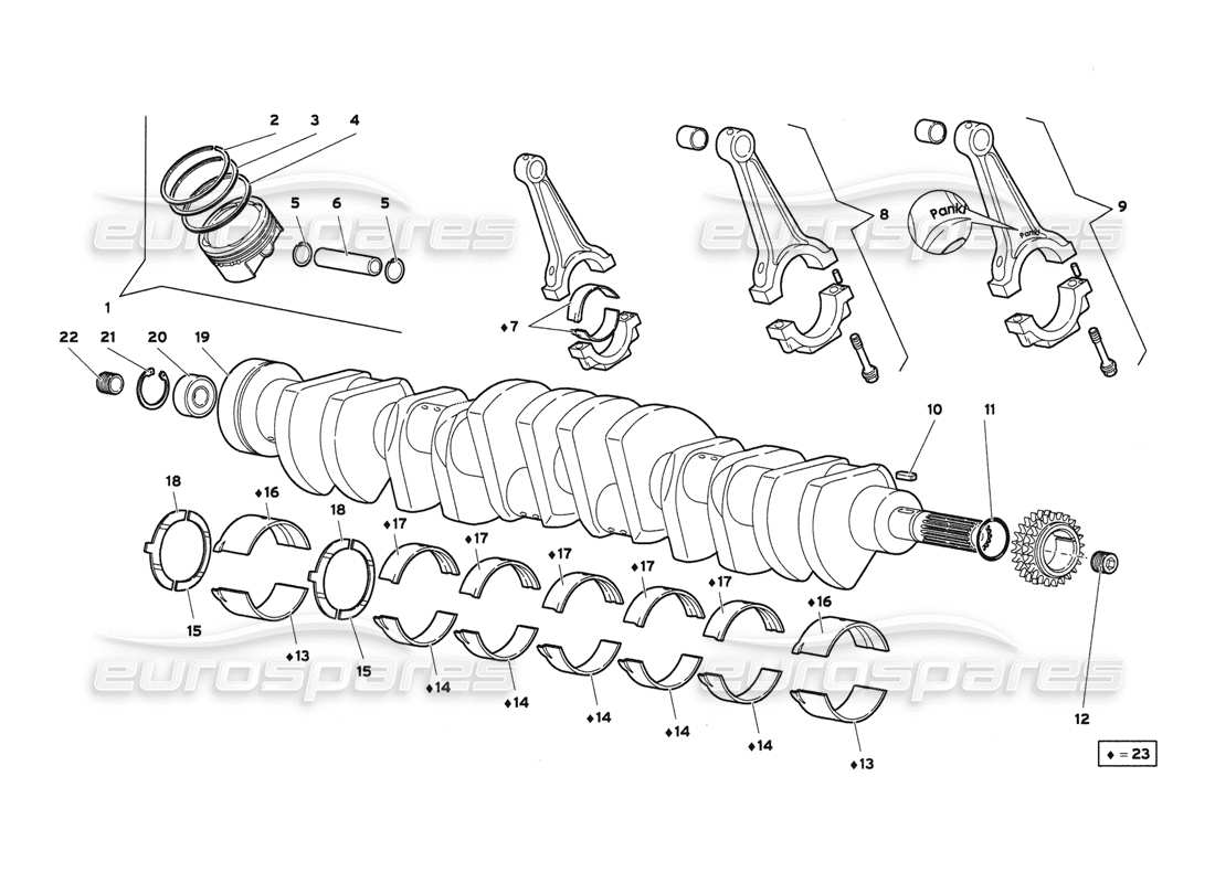 lamborghini diablo 6.0 (2001) crank gears parts diagram