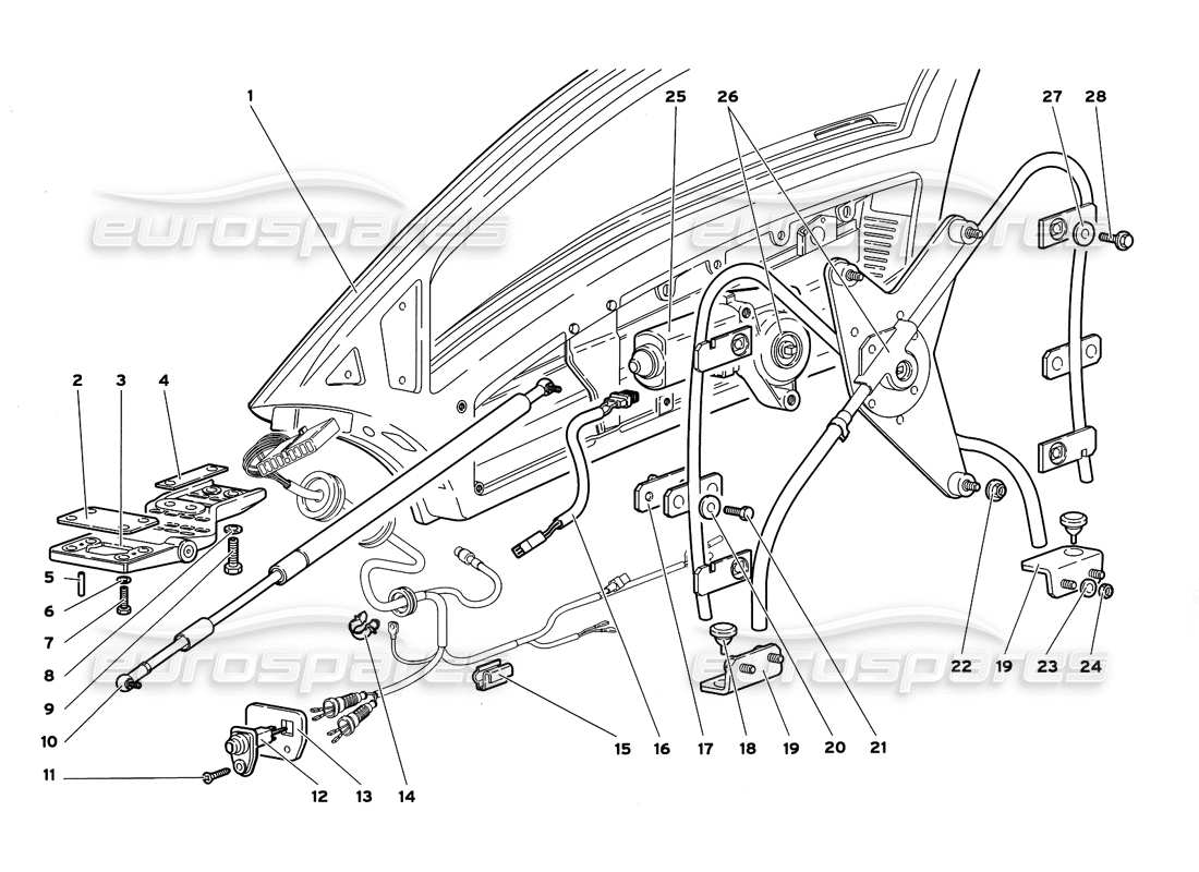 VIEW PARTS DIAGRAMS FROM THE LAMBORGHINI DIABLO PARTS CATALOGUE a part diagram from the lamborghini diablo parts catalogue