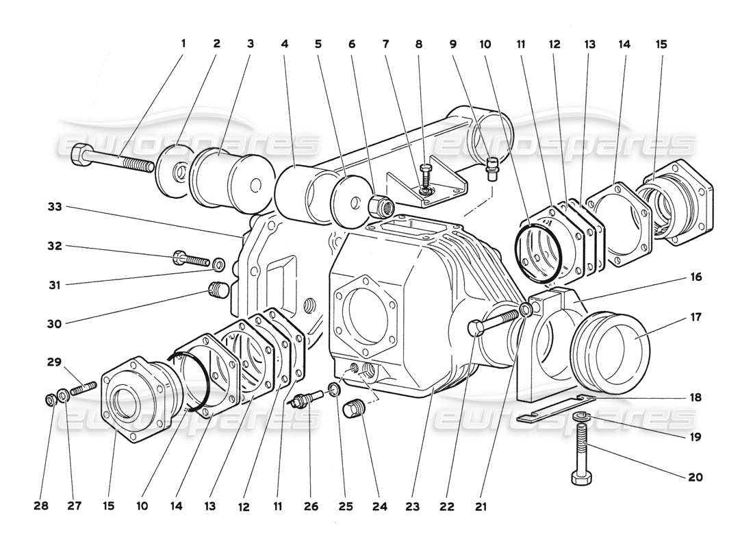 lamborghini diablo 6.0 (2001) front differential case parts diagram