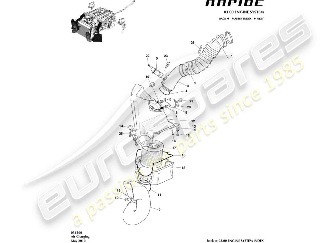 aston martin rapide (2019) air charging part diagram