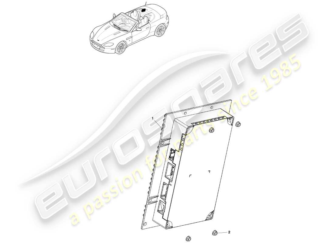 aston martin v8 vantage (2005) amplifier, roadster part diagram