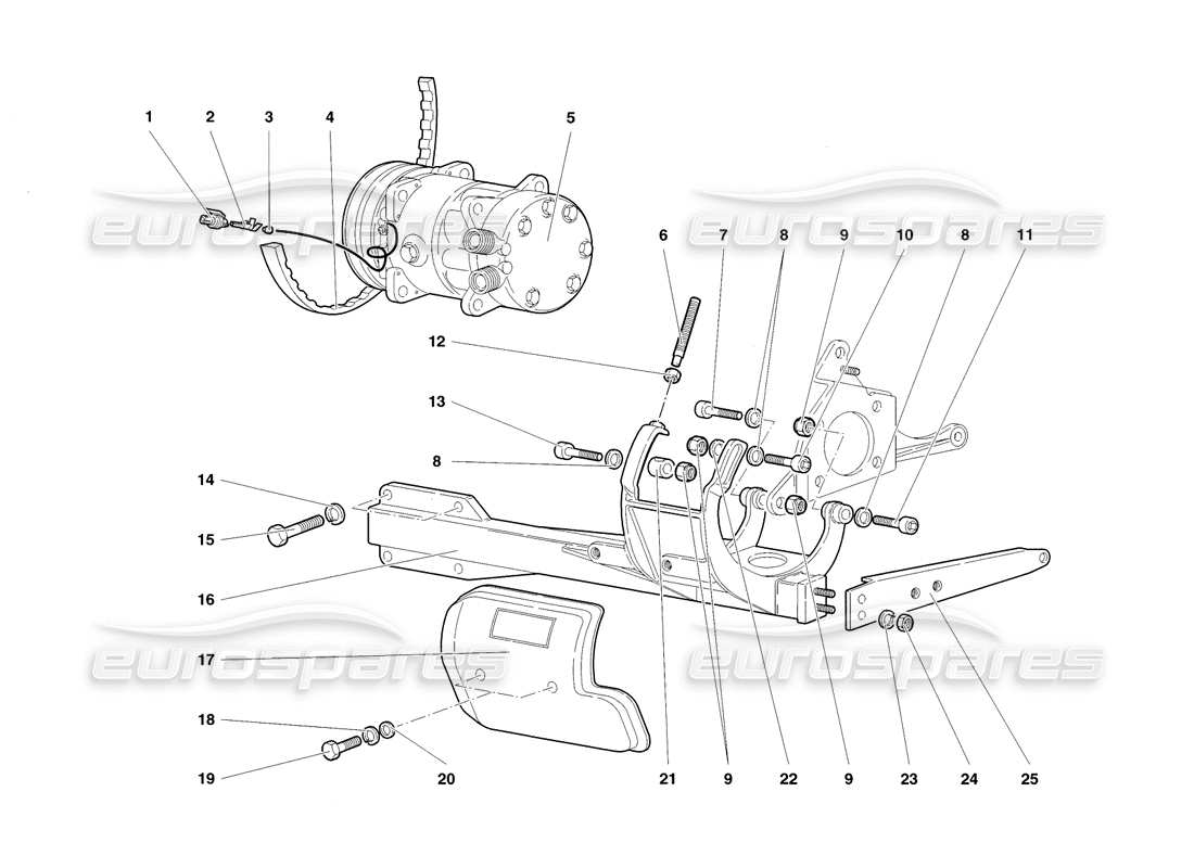 a part diagram from the lamborghini diablo sv (1998) parts catalogue