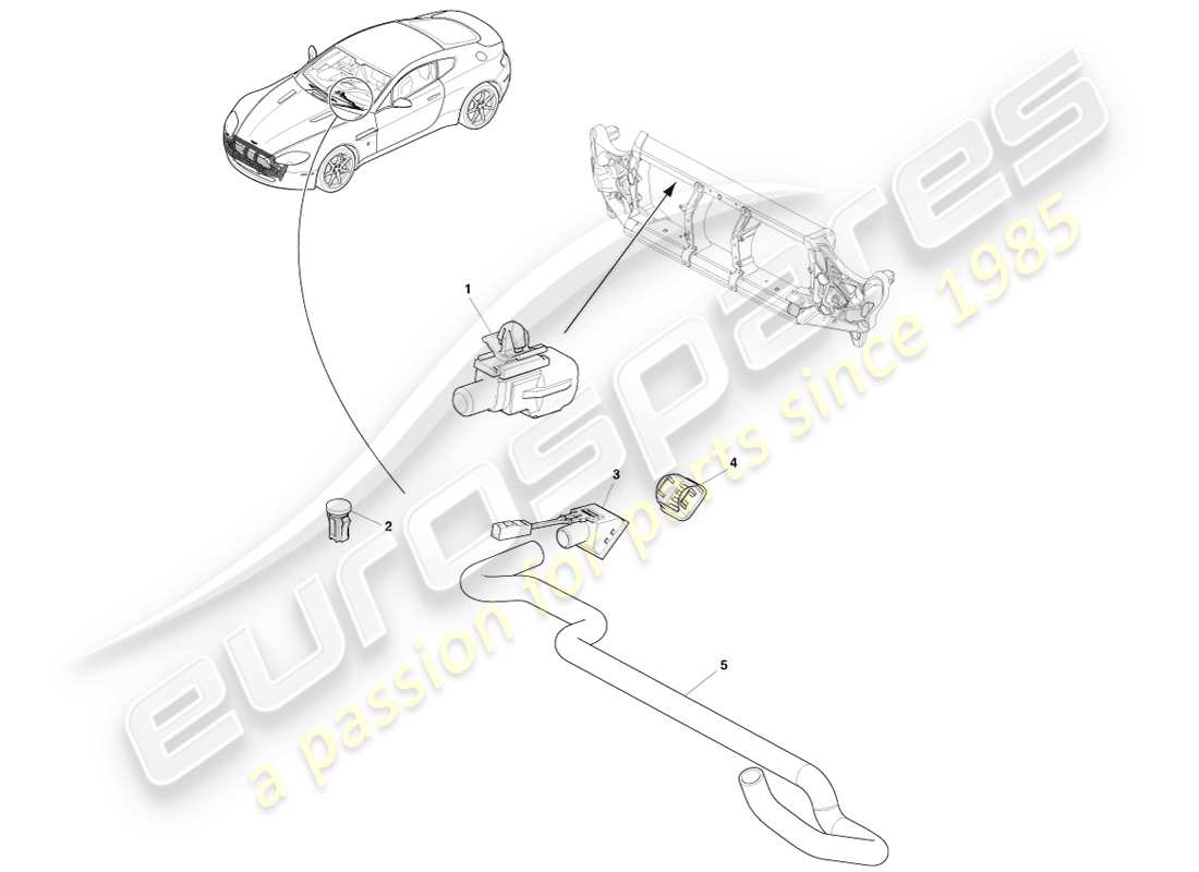 aston martin v8 vantage (2007) sensors part diagram