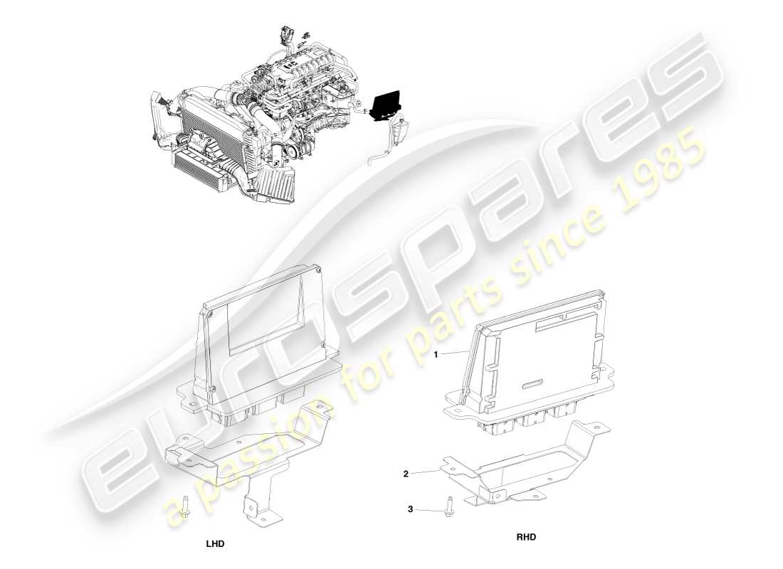 aston martin v8 vantage (2007) electronic engine control part diagram