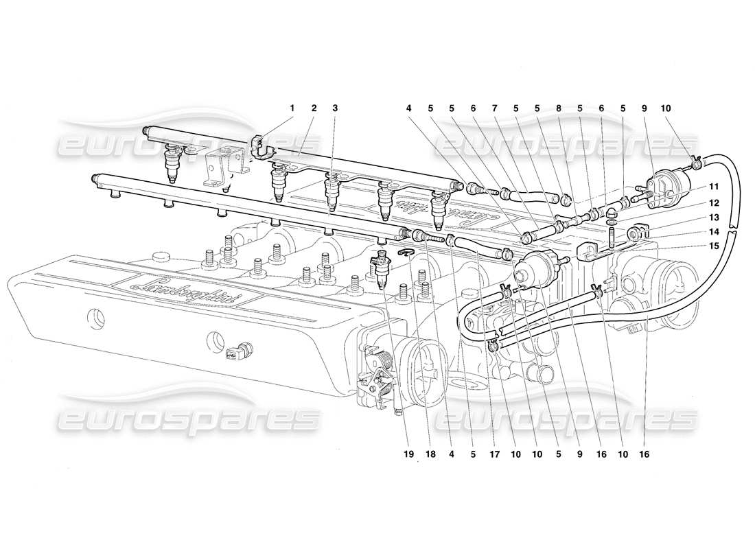 a part diagram from the lamborghini diablo sv (1997) parts catalogue