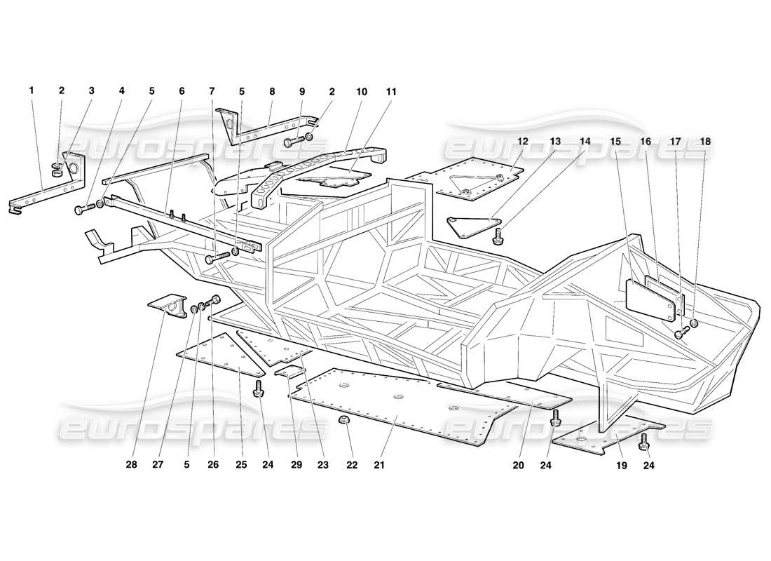 a part diagram from the lamborghini diablo parts catalogue