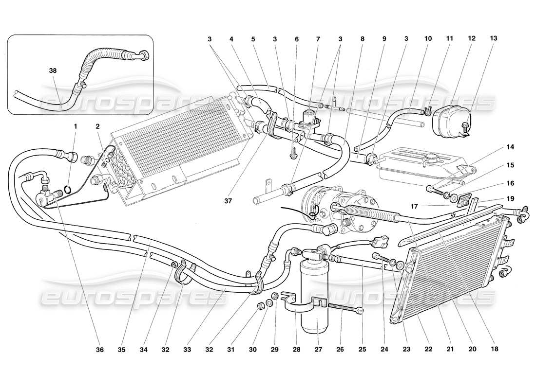VIEW PARTS DIAGRAMS FROM THE LAMBORGHINI DIABLO PARTS CATALOGUE a part diagram from the lamborghini diablo parts catalogue