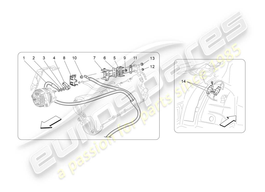 a part diagram from the maserati granturismo (2013) parts catalogue