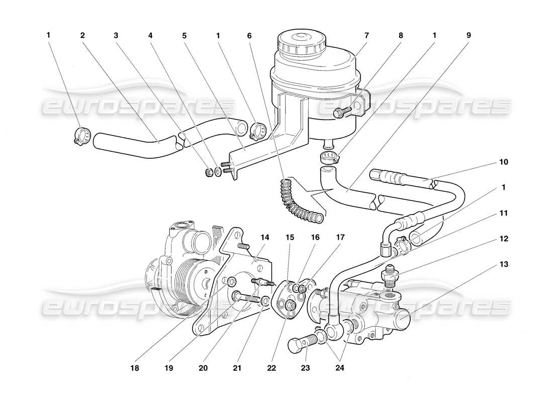 a part diagram from the lamborghini diablo sv (1998) parts catalogue