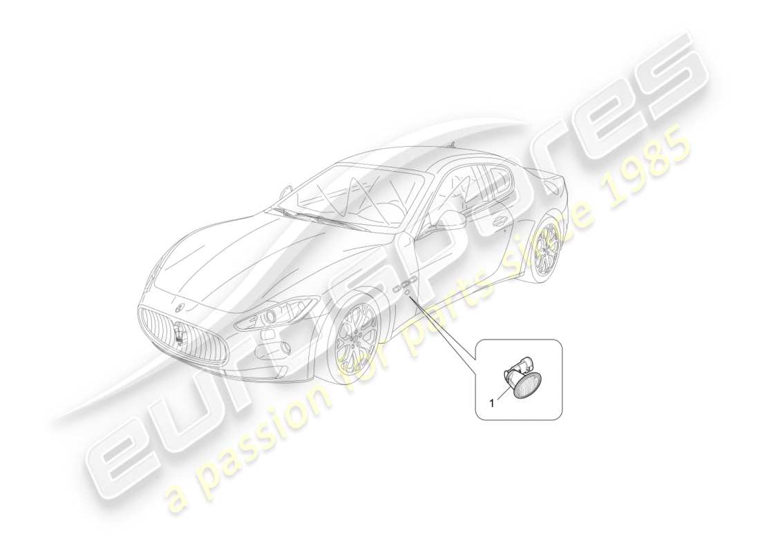 maserati granturismo (2014) side light clusters part diagram