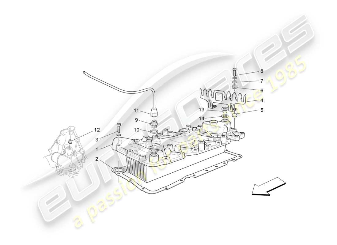 maserati granturismo (2010) heat exchanger parts diagram