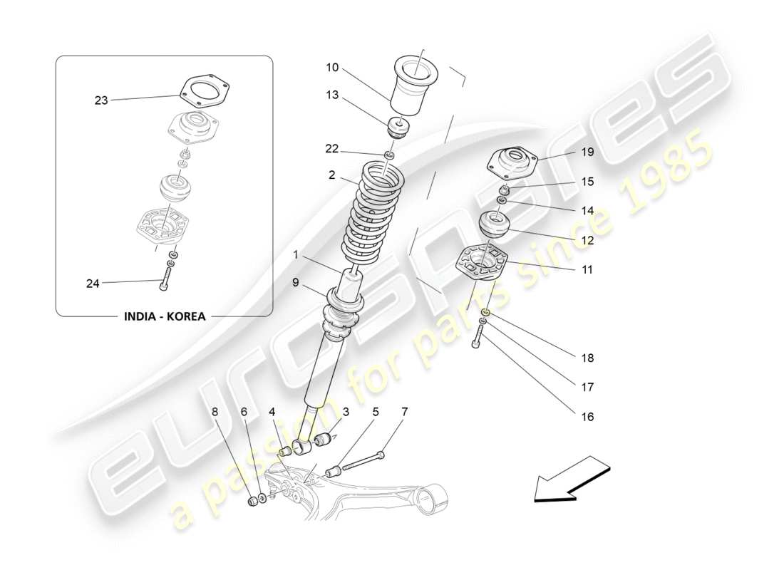 a part diagram from the maserati granturismo (2010) parts catalogue