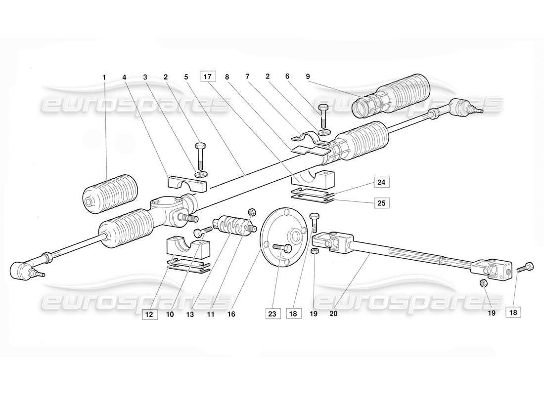 lamborghini diablo (1991) steering (valid for june 1992 version) part diagram