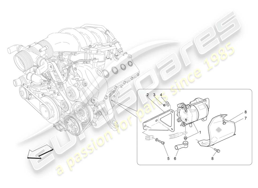 a part diagram from the maserati granturismo parts catalogue