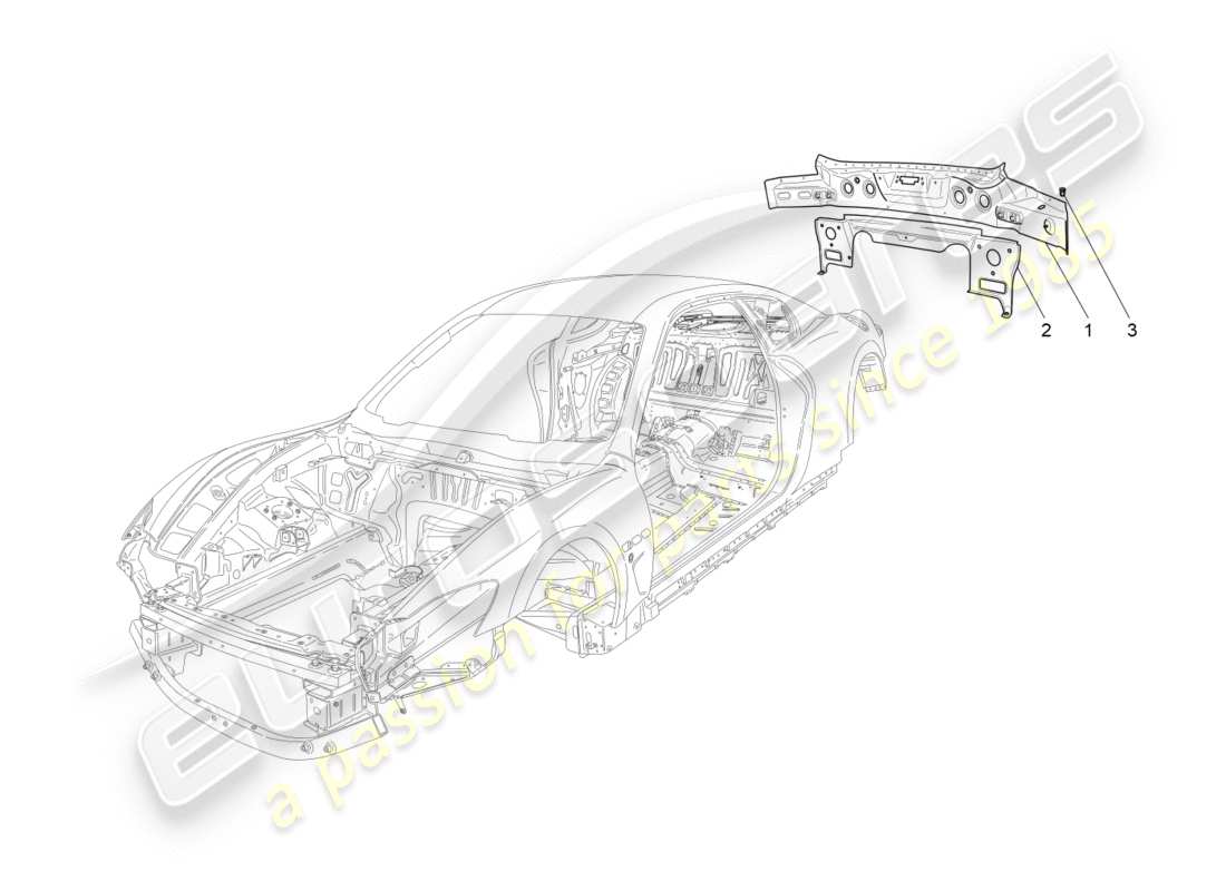 maserati qtp 3.0 tds v6 275hp (2015) bodywork and rear outer trim panels parts diagram