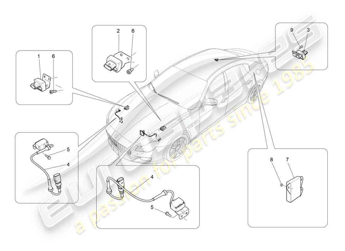 maserati qtp 3.0 tds v6 275hp (2015) electronic control (suspension) part diagram