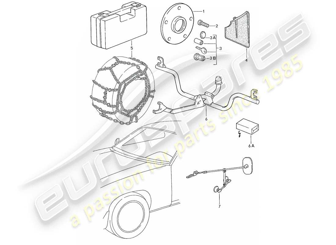 porsche 928 (1991) accessories parts diagram