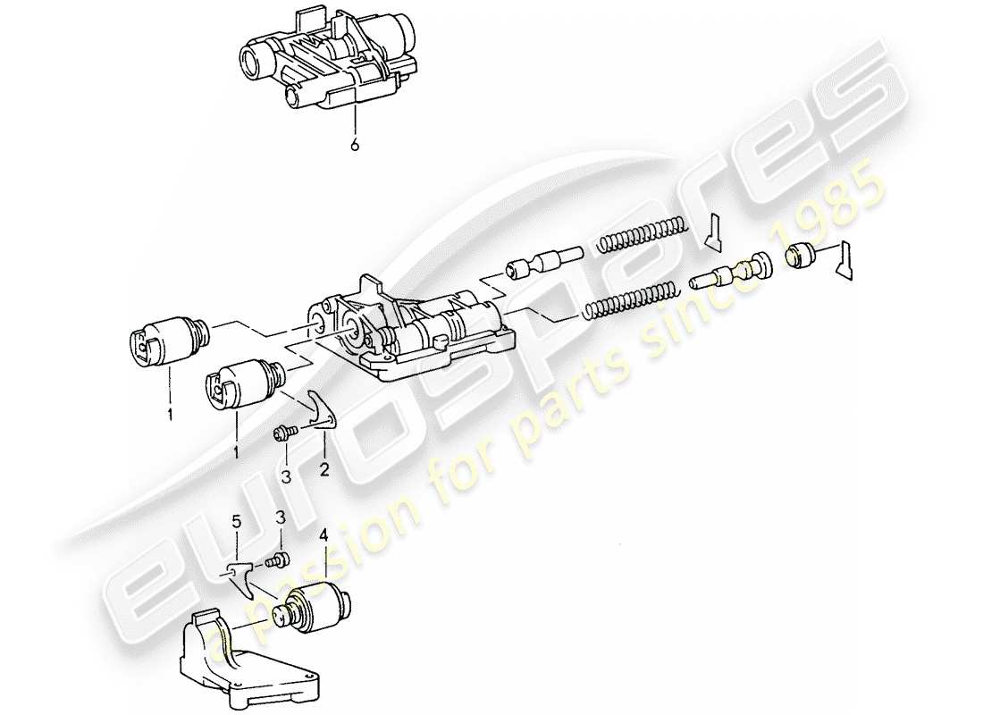 porsche 993 (1997) tiptronic - solenoid valve part diagram