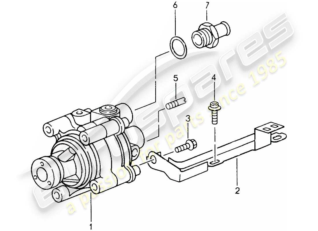 porsche 993 (1996) power steering - power-steering pump part diagram