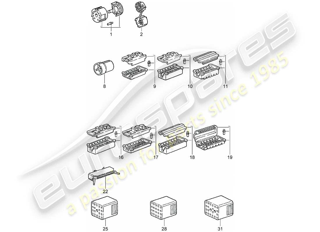 porsche 911 (1970) connector housing part diagram