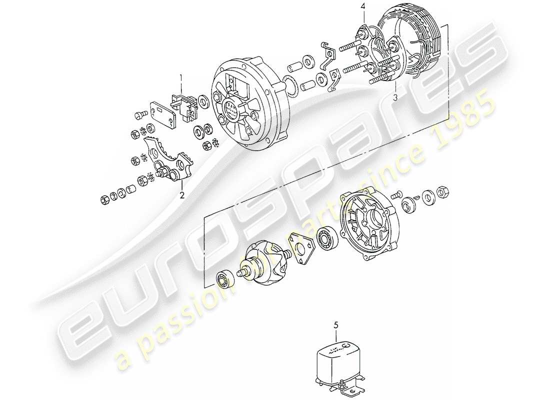 porsche 911 (1970) alternator part diagram