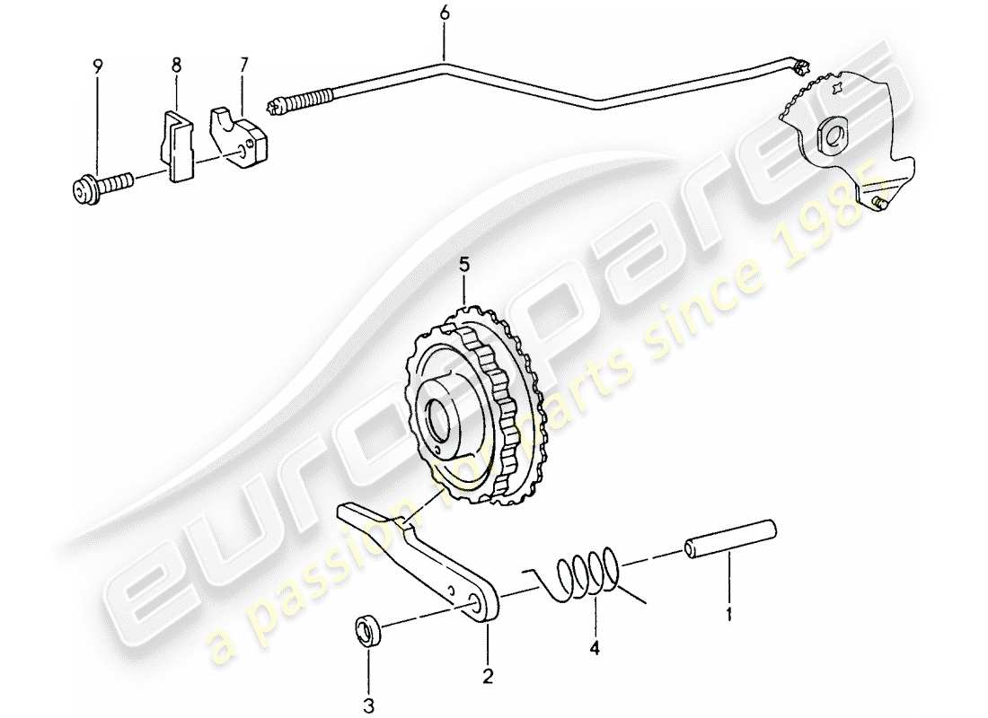 porsche 993 (1996) tiptronic - parking lock part diagram