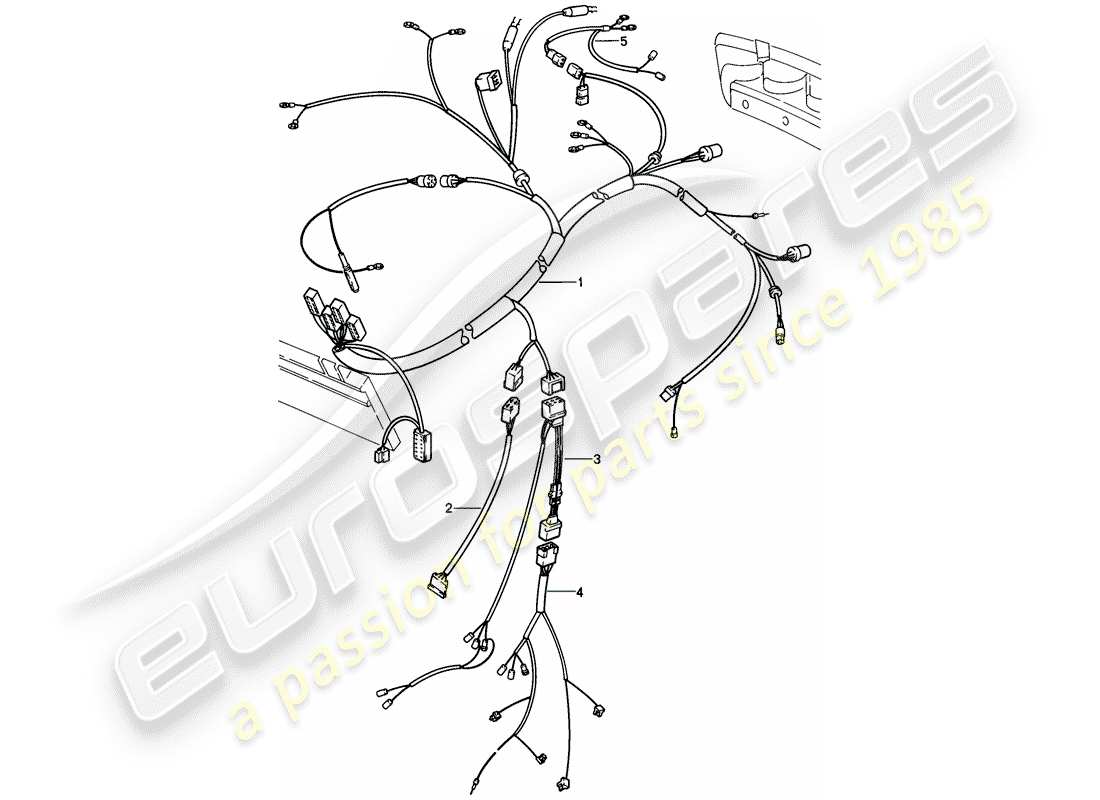 porsche 928 (1981) harness - rear end parts diagram