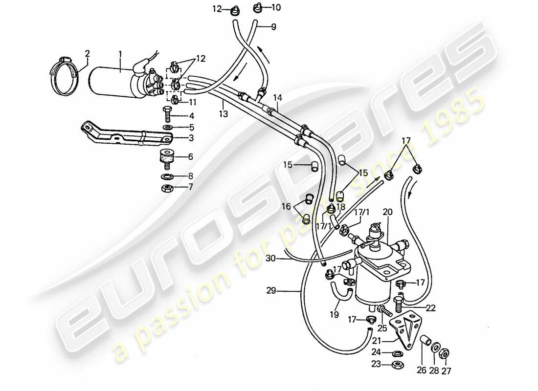 porsche 911 (1977) fuel system - for - mechanical injection part diagram