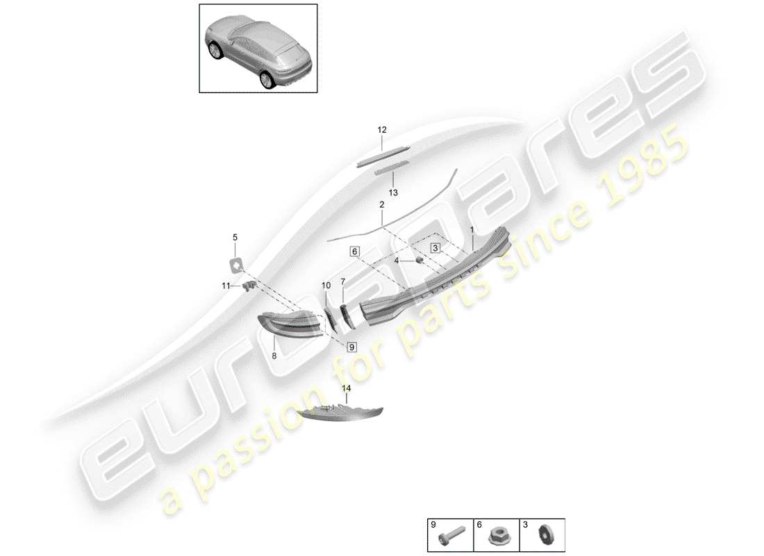 porsche macan (2020) rear light part diagram