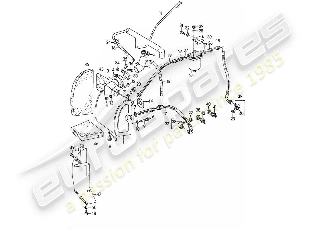 porsche 356/356a (1957) oil container - m 90 501 >> 91 000 parts diagram