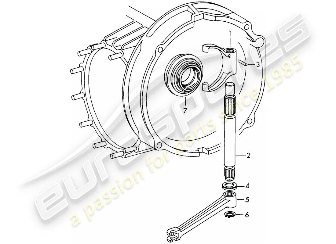 porsche 911 (1972) clutch release - d - mj 1972>> part diagram