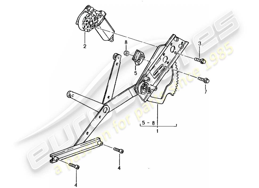 porsche 993 (1997) window regulator - electric part diagram