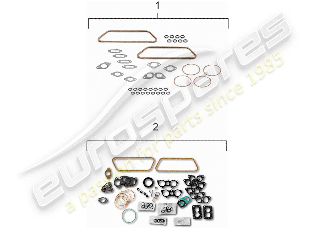 porsche 356/356a (1957) gasket set parts diagram