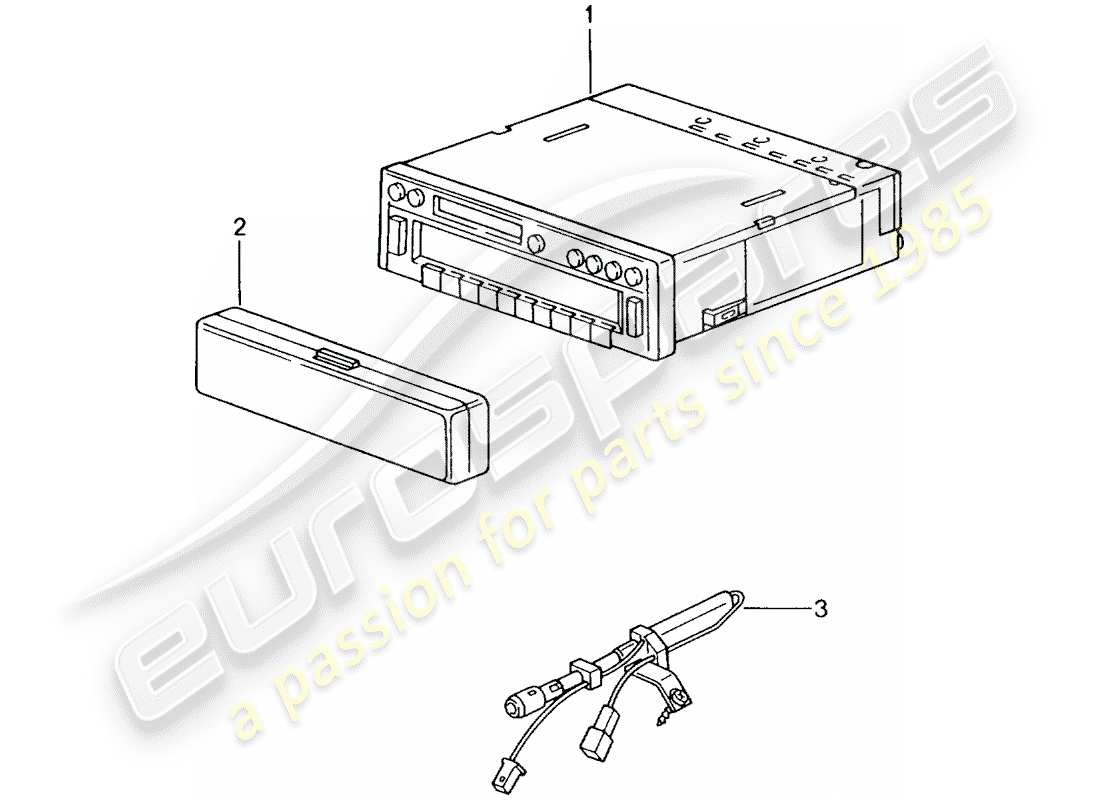 porsche 996 gt3 (2004) radio unit part diagram