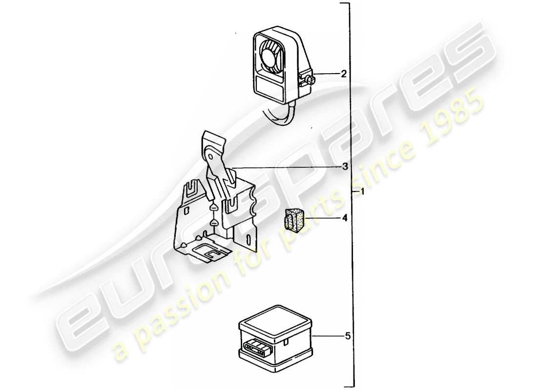 porsche tequipment catalogue (1995) alarm horn parts diagram