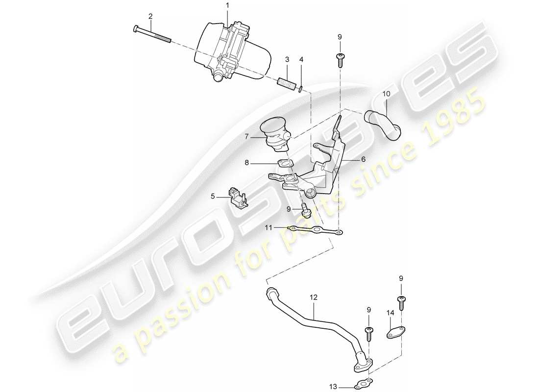 porsche cayman 987 (2008) air injection parts diagram