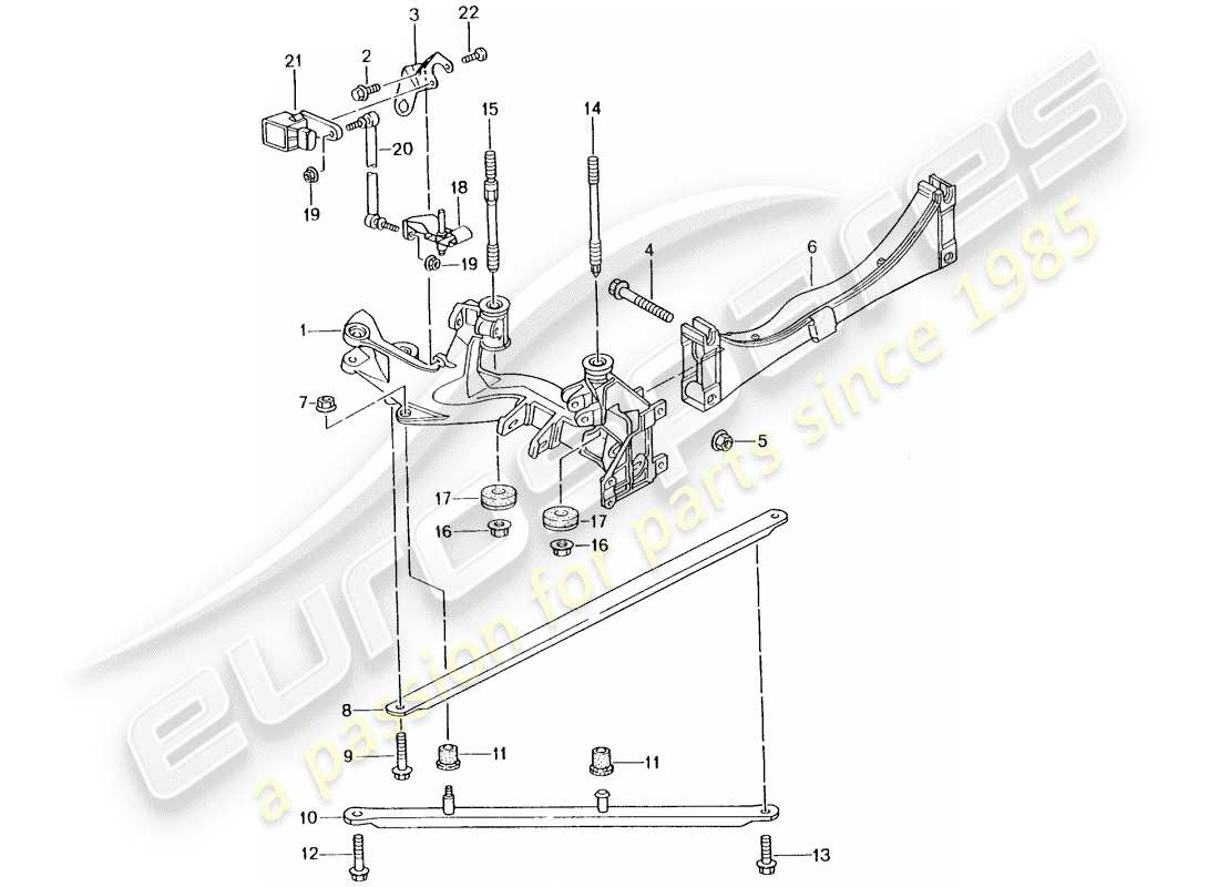 porsche 996 t/gt2 (2002) rear axle - side panel - bracket part diagram