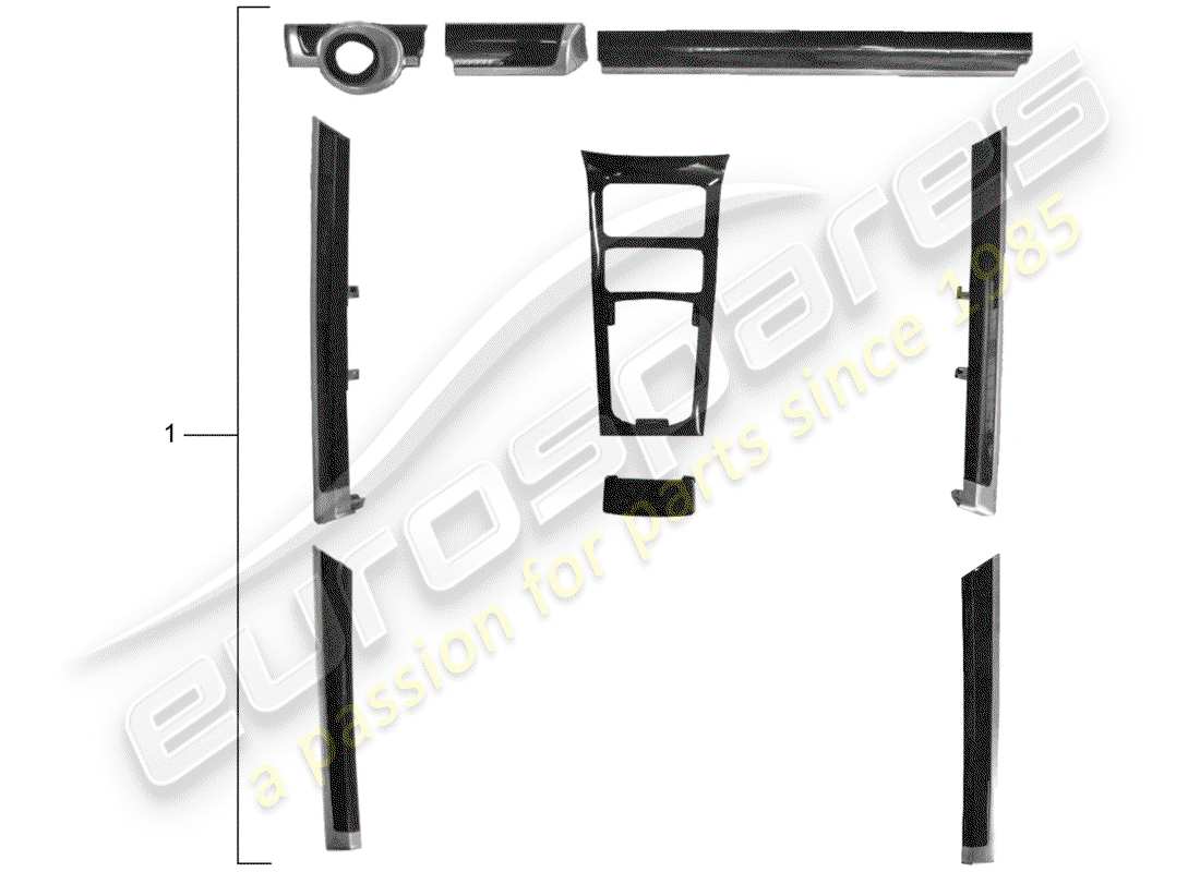 porsche tequipment cayenne (2017) 1 set trim moldings for part diagram