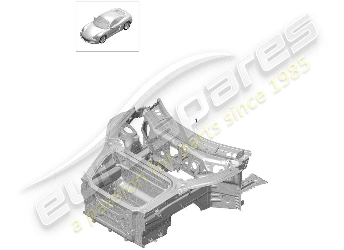porsche cayman 981 (2014) front end parts diagram