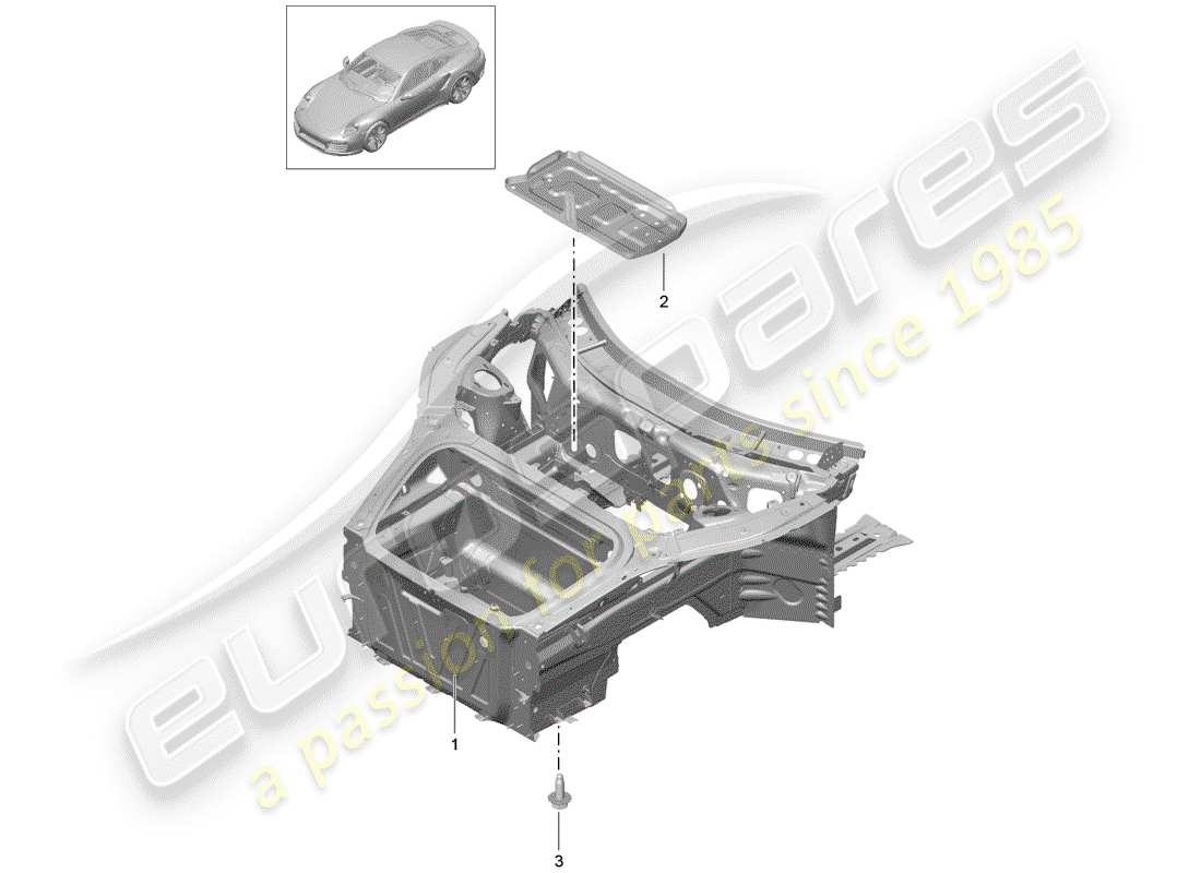 porsche 991 t/gt2rs front end part diagram