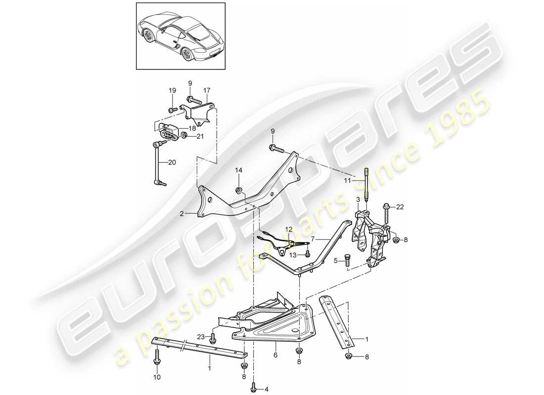 porsche cayman 987 (2010) rear axle parts diagram