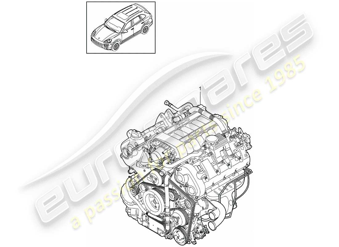 porsche cayenne e2 (2017) replacement engine part diagram