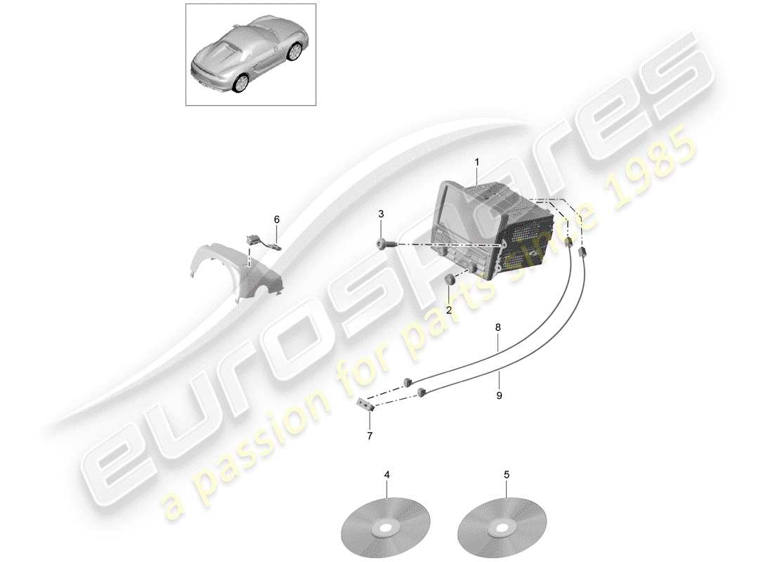 porsche 2016 operating unit parts diagram